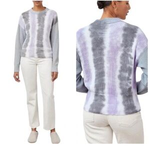 • Rails • Women’s Karis Tie Dye Stripe Sweater Purple / White / Gray Small